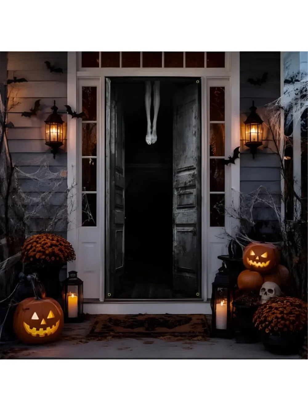Halloween Door Cover Halloween Door Decorations 71X35 inch Scary Door Cover